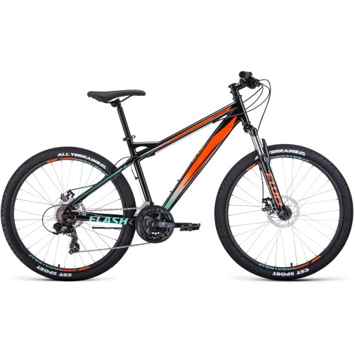 Велосипед Forward FLASH 26 2.0 D (15"рост) черный/оранжевый 2022 год