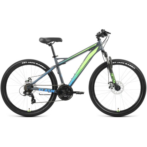 Велосипед Forward FLASH 26 2.0 D (15"рост) серый матовый/ярко-зеленый 2022 год