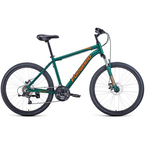 Велосипед Forward HARDI 26 2.1 D (18"рост) зеленый матовый/оранжевый 2022 год
