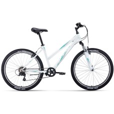 Велосипед Forward IRIS 26 1.0 (26" 6 ск. рост. 17") 2022, белый/бирюзовый, RBK22FW26737