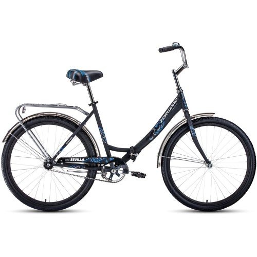 Велосипед Forward SEVILLA 26 1.0 (18.5"рост) черный матовый/белый 2022 год