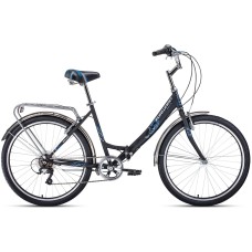 Велосипед Forward SEVILLA 26 2.0 (26" 6 ск. рост. 18.5") 2022, черный матовый/белый, RBK22FW26812