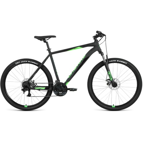 Велосипед Forward APACHE 27,5 2.2 D (15"рост) черный матовый/ярко-зеленый 2022 год
