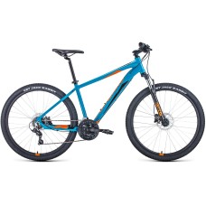 Велосипед Forward APACHE 27,5 3.0 HD (27,5" 21 ск. рост. 15") 2022, бирюзовый/оранжевый, RBK22FW27348