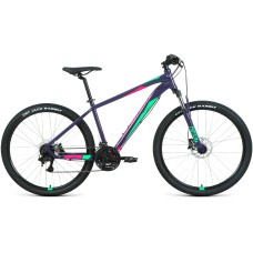 Велосипед Forward APACHE 27,5 3.2 HD (27,5" 24 ск. рост. 15") 2022, фиолетовый/зеленый, RBK22FW27354