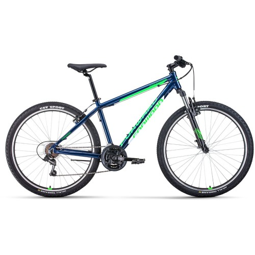 Велосипед Forward APACHE 27,5 1.0 CLASSIC (17"рост) синий/ярко-зеленый 2022 год