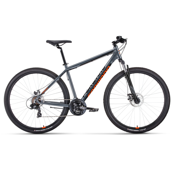 Велосипед Forward APACHE 29 2.0 D CLASSIC (17"рост) серый матовый/оранжевый 2022 год