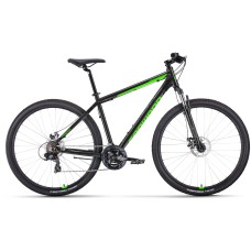 Велосипед Forward APACHE 29 2.0 D CLASSIC (29" 21 ск. рост. 19") 2022, черный/ярко-зеленый, RBK22FW29106
