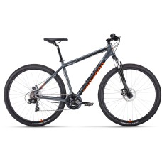 Велосипед Forward APACHE 29 2.0 D CLASSIC (29" 21 ск. рост. 21") 2022, серый матовый/оранжевый, RBK22FW29113