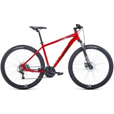 Велосипед Forward APACHE 29 2.0 D (29" 21 ск. рост. 17") 2022, красный/серебристый, RBK22FW29421