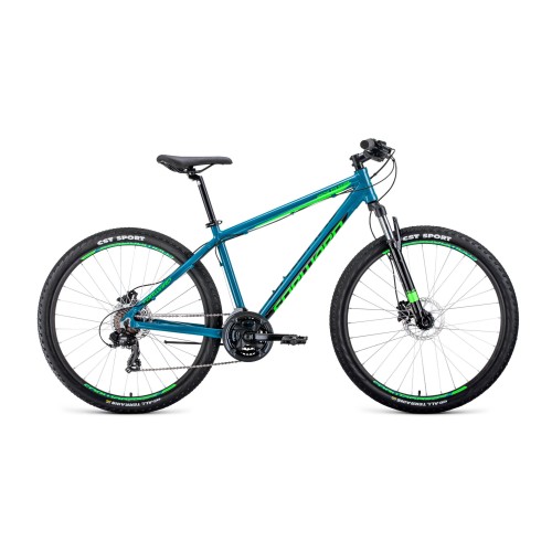 велосипед Forward Apache 27,5 3.0 disc (рост17")2020 Бирюзовый / светло-зеленый