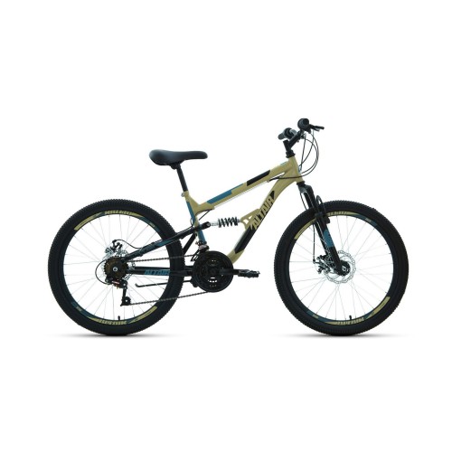 Велосипед ALTAIR MTB FS 24 disc (рост 15") 2020 бежевый / черный