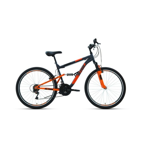 Велосипед ALTAIR MTB FS 26 1.0 18" 2021 темно-серый / оранжевый