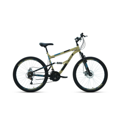 Велосипед ALTAIR MTB FS 26 2.0 disc (рост 16") 2020 бежевый / черный