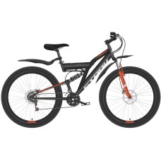 Велосипед STARK Jumper FS 27.1 D (16" рост) чёрный/оранжевый 2022 год