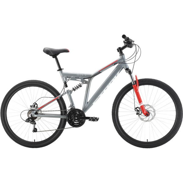 Велосипед STARK Jumper FS 27.1 D (18" рост) серый/красный 2022 год