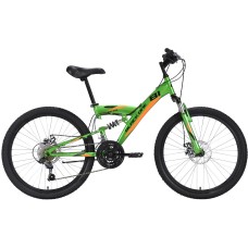 Велосипед Black One Ice FS 24 D (14.5" рост) зеленый/оранжевый/черный 2022 год