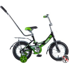 Детский велосипед Novatrack Urban 12 (черный/зеленый, 2018)