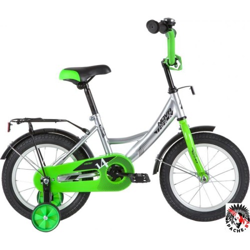 Детский велосипед Novatrack Vector 14 143VECTOR.SL20 (серебристый/салатовый, 2020)
