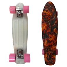 Penny board (пенни борд) Display Fireskull/pink