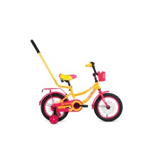 Детский велосипед FORWARD FUNKY 14 2021 желтый / фиолетовый