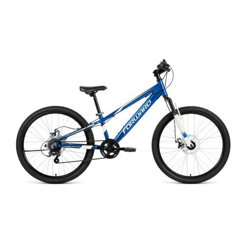 Велосипед FORWARD RISE 24 2.0 DISC 2021 синий / белый