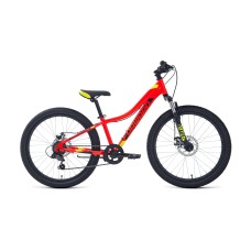 Велосипед FORWARD TWISTER 24 2.2 DISC 2021 красный / ярко-зеленый