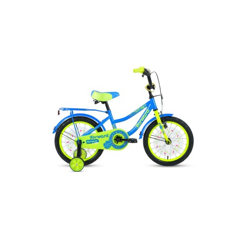 Детский велосипед FORWARD FUNKY 16 2021 голубой / ярко-зеленый