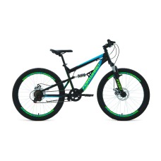 Велосипед FORWARD RAPTOR 24 2.0 DISC 2021 черный / бирюзовый