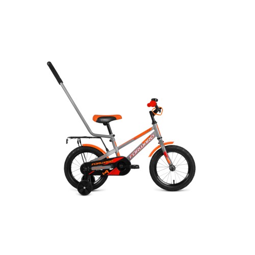 Детский велосипед FORWARD METEOR 14 2021 серый/ оранжевый