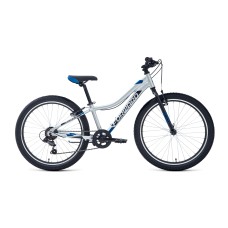 Велосипед FORWARD TWISTER 24 1.0 2021 серебристый / синий