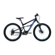 Велосипед FORWARD RAPTOR 24 2.0 DISC 2021 черный / фиолетовый
