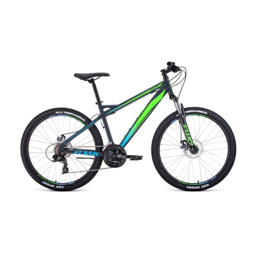 Велосипед FORWARD FLASH 26 1.2 17" 2021 синий / ярко-зеленый