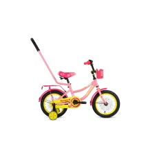 Детский велосипед FORWARD FUNKY 14 2021 кораловый / фиолетовый