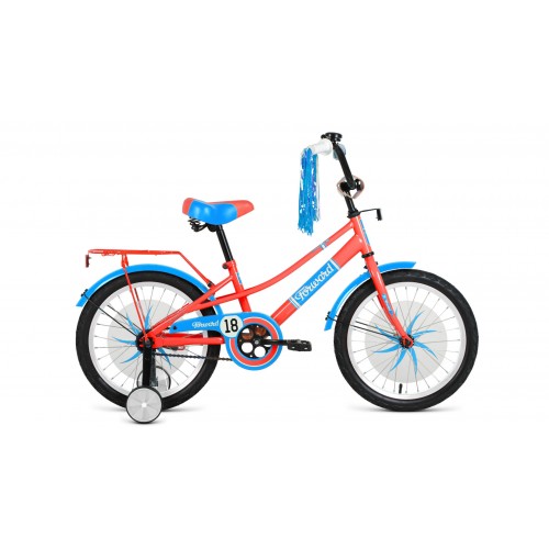 Детский велосипед FORWARD AZURE 20 2021 кораловый / голубой