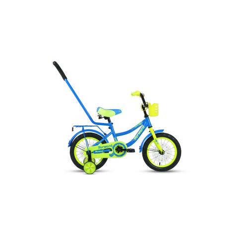 Детский велосипед FORWARD FUNKY 14 2021 голубой / ярко-зеленый
