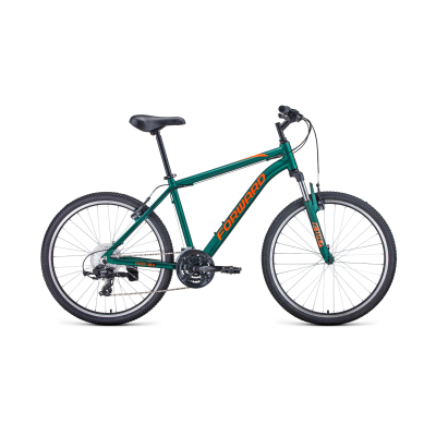 Велосипед FORWARD HARDI 26 X 18" 2021 зеленый матовый / оранжевый