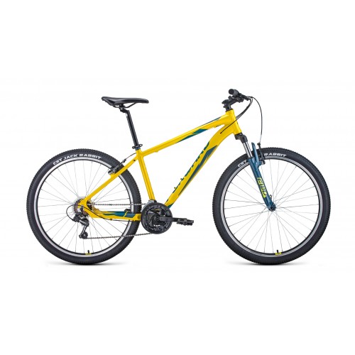 Велосипед FORWARD APACHE 27,5 1.0 17" 2021 желтый / зеленый