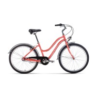 Велосипед FORWARD EVIA AIR 26 2.0 2021 кораловый / белый
