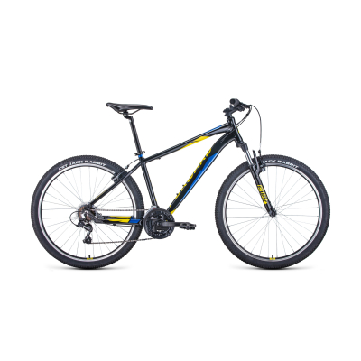 Велосипед FORWARD APACHE 27,5 1.2 S 15" 2021 черный / желтый
