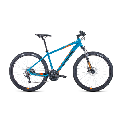 Велосипед FORWARD APACHE 27,5 3.0 DISC 17" 2021 бирюзовый / оранжевый