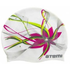 Шапочка для плавания Atemi white цветок PSC414