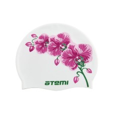 Шапочка для плавания Atemi white цветок PSC415
