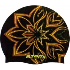 Шапочка для плавания Atemi black огненный цветок PSC418
