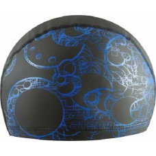 Шапочка для плавания Atemi с ПУ покрытием black/blue PU 303
