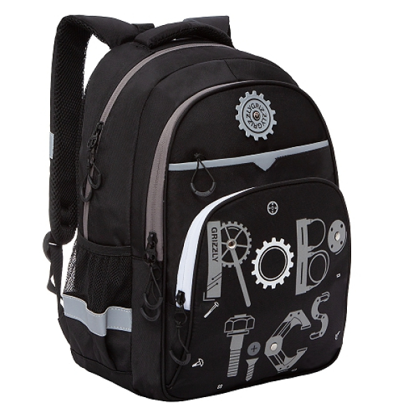 Рюкзак школьный GRIZZLY RB-157-1	 /1 grey/black