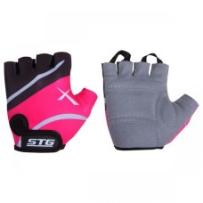 Велоперчатки STG на липучке Х61872-М Black/Pink р-р М