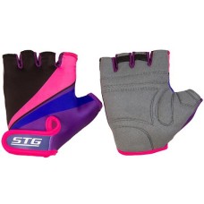 Велоперчатки STG летние violet/black/pink Х87909-XС р-р XS