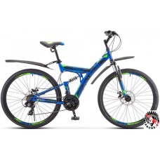 Велосипед Stels Focus MD 27.5 21-sp V010 2020 (синий/зеленый)
